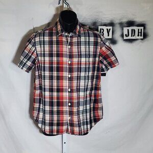 Gap Standard Fit SU18 Madras short Sleeve Button Front Shirt Sz M